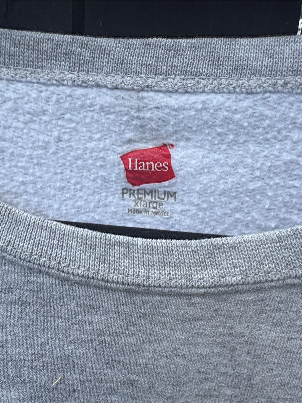 Gray Pullover Sweatshirt with Quilted Church Patchwork Detail/ - Picture 3 of 6